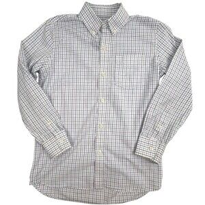 Gap Kids Boys Button Down Shirt Blue Green Plaid Check  L 10 100% Cotton Preppy